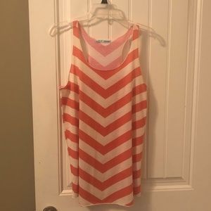 Coral Striped Top